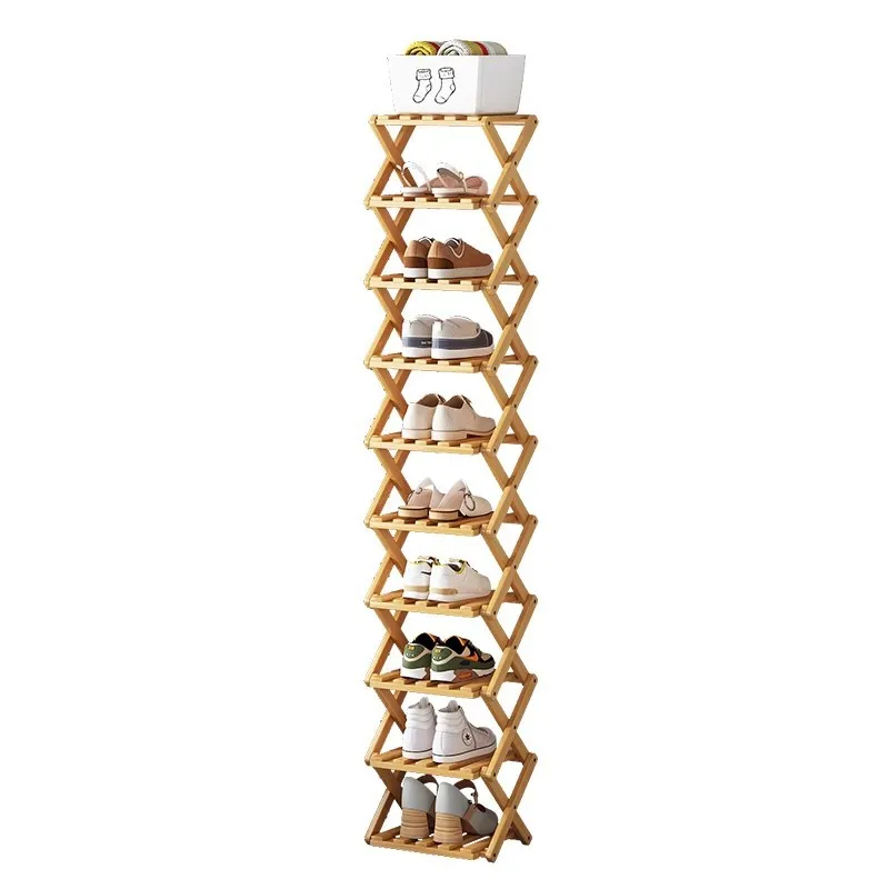 Foldable No-assembly Shoe Rack, Multi-layer Narrow Shoe Storage Organizer