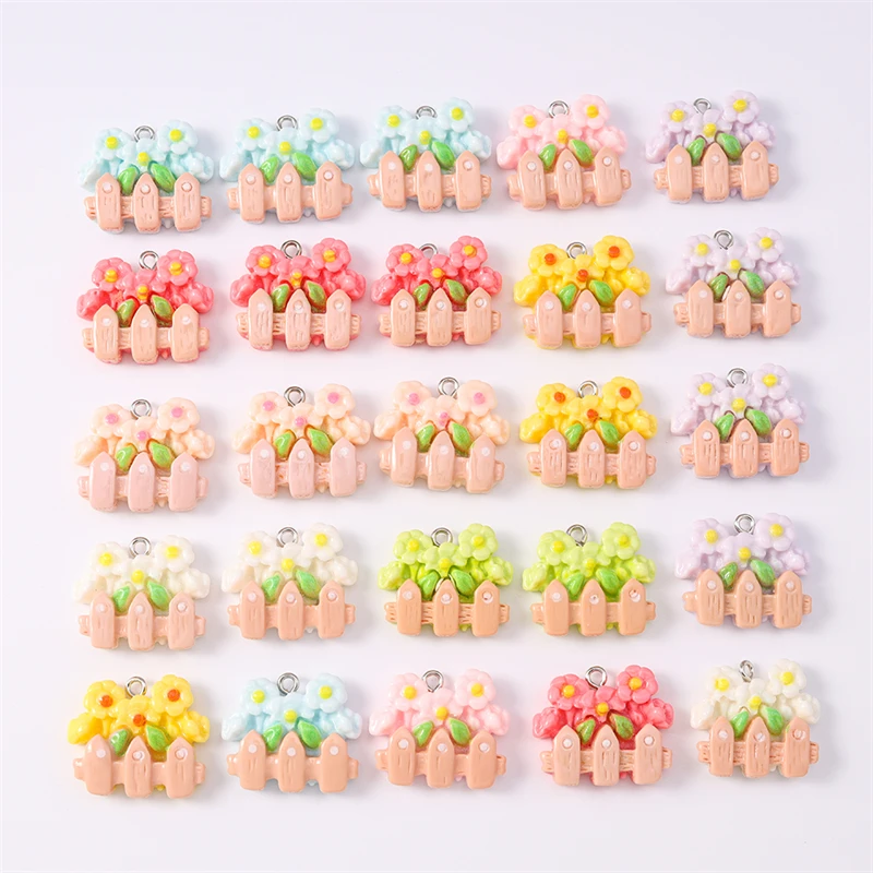 

Duarte 20Pcs/Lot Cute Mix Resin Flower Charms Pendants for Making Necklaces Earrings Bracelets DIY Crafts Jewelry Accessories