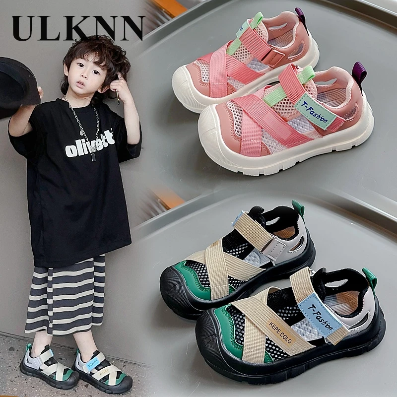 

Kids' outdoor sports sandals Girls' Pink non-slip comfortable sandals Boys' color-matching running summer flat beach sandals