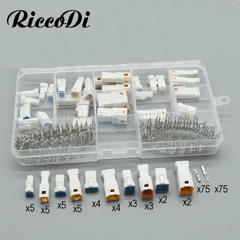 188Pcs/19 Sets Automotive Connectors JST02R-JWPF-VSLE 2/3/4/6/8 Pin Waterproof Connectors Male Female JST 02T 03R 04R 06R