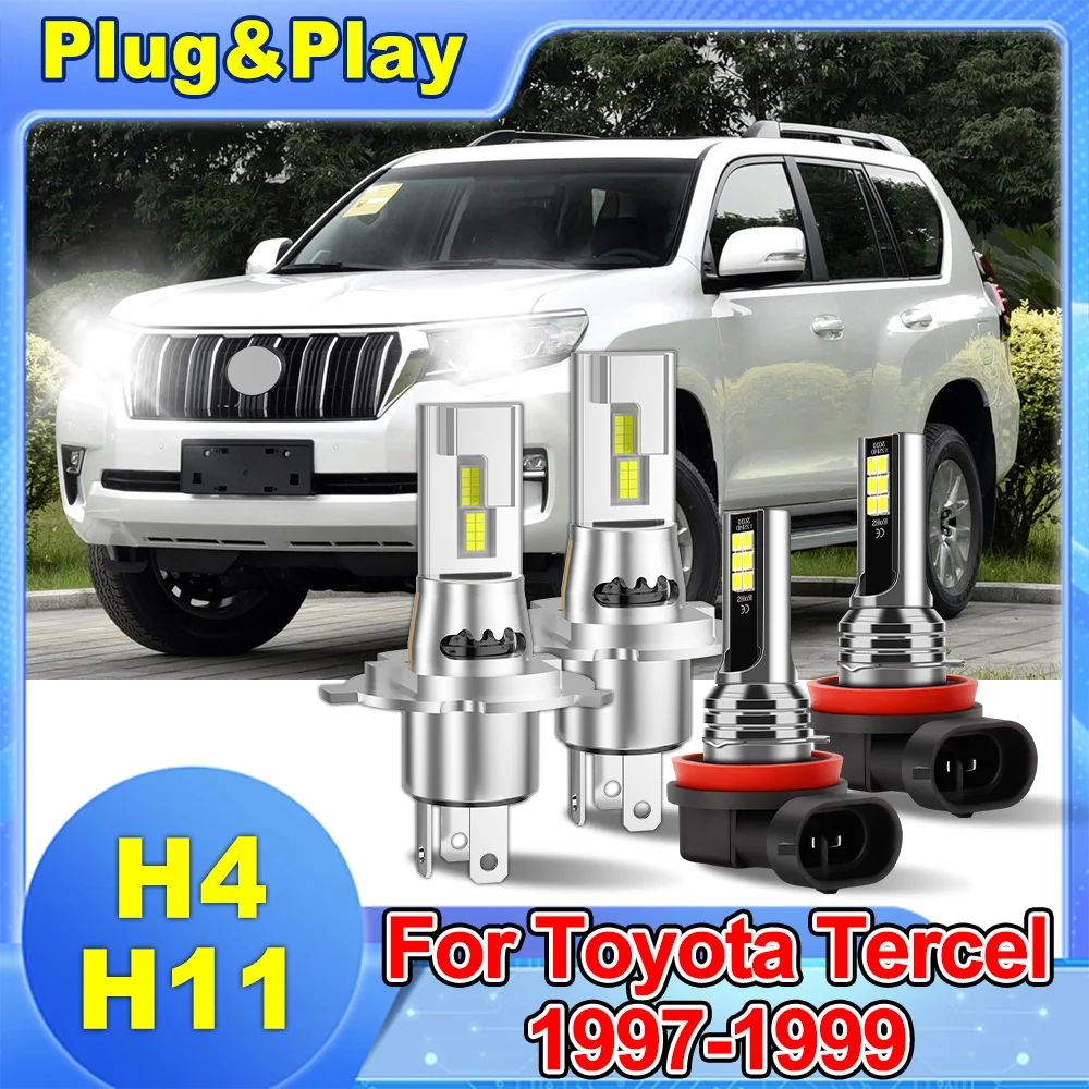 

Для Toyota Tercel 1997-1999 светодиодный комплект для переоборудования фар дальнего/ближнего света, противотуманные фары 3570 чипов CSP H4 H11, совместимый автомобильный светильник