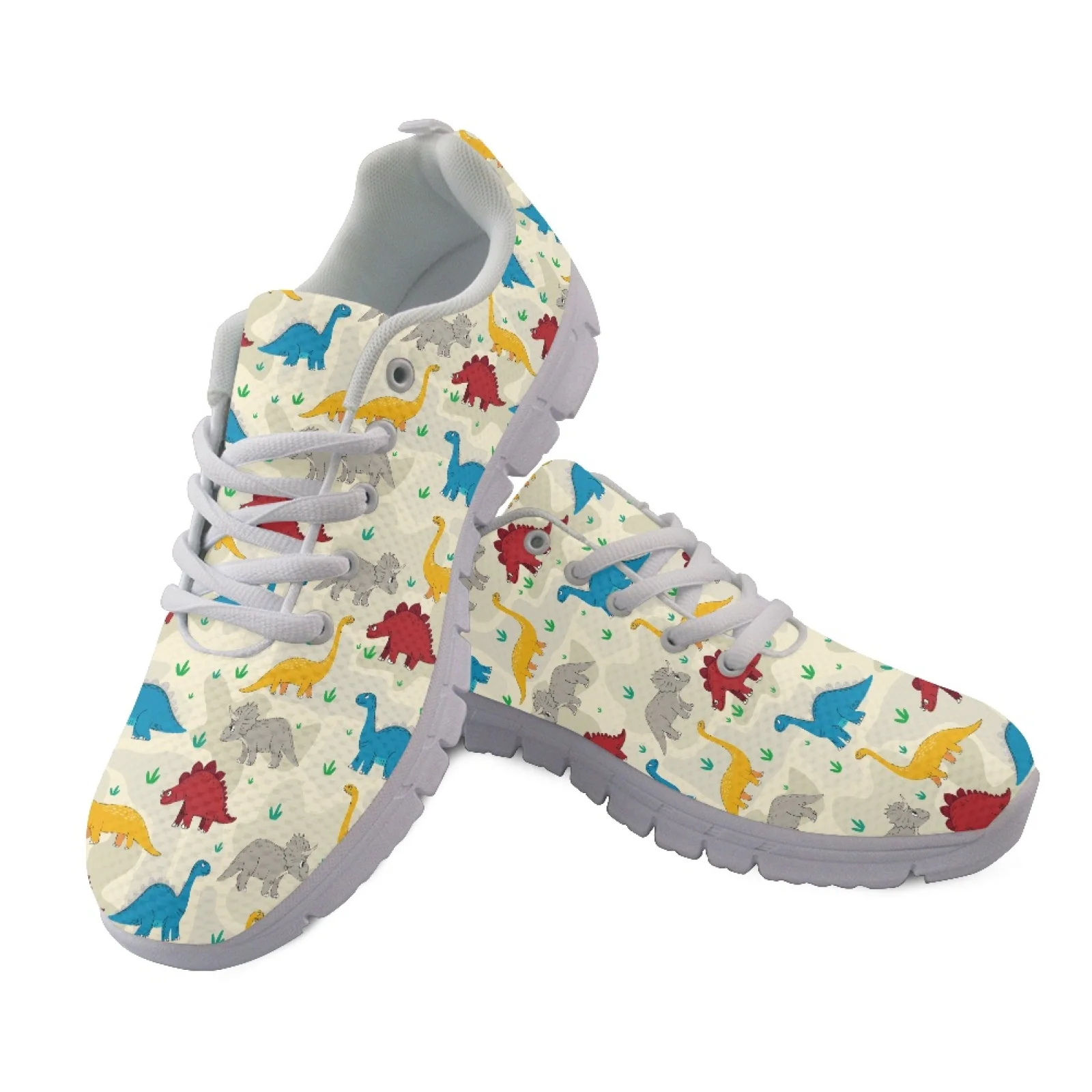 Coloranimal Cute Dinosaur Casual Fitness Shoes Women Sneakers Running Walking Shoes Walking Sneakers for Womens Ladies