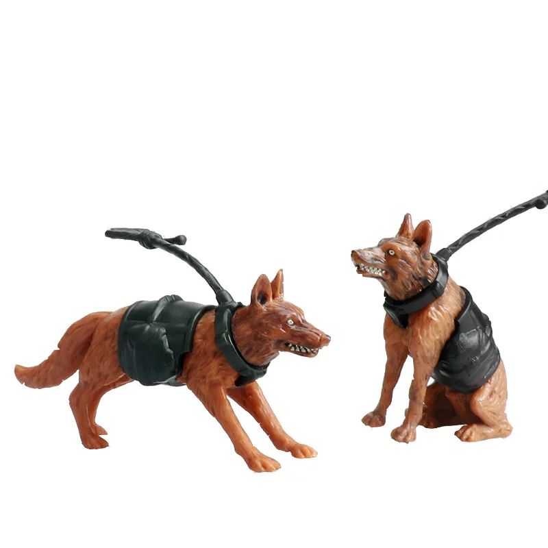 Figurki zwierząt Psy Wilczy pies Dalmatyńczyki Scena wojskowa Akcesoria Żołnierze Policja Pies Zabawka Samochód Dekoracje Prezenty