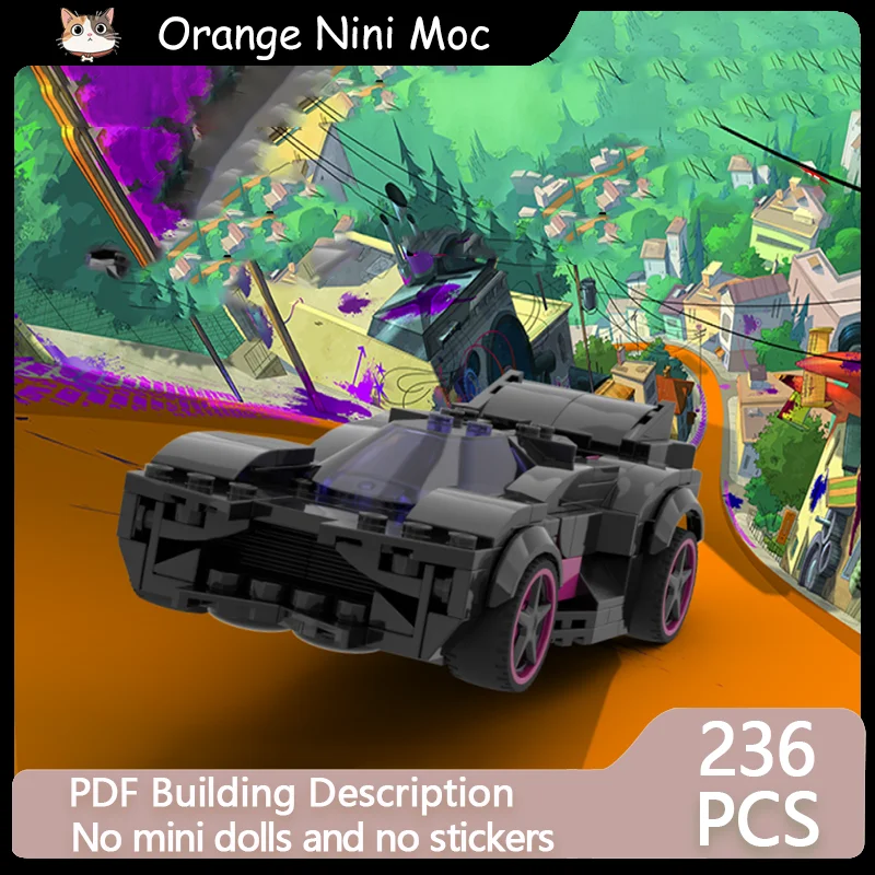 

City Car Speed Racing Model MOC Building Bricks Windwheel Sportscar Modular Technology Gifts Holiday Assemble Children Toys Suit