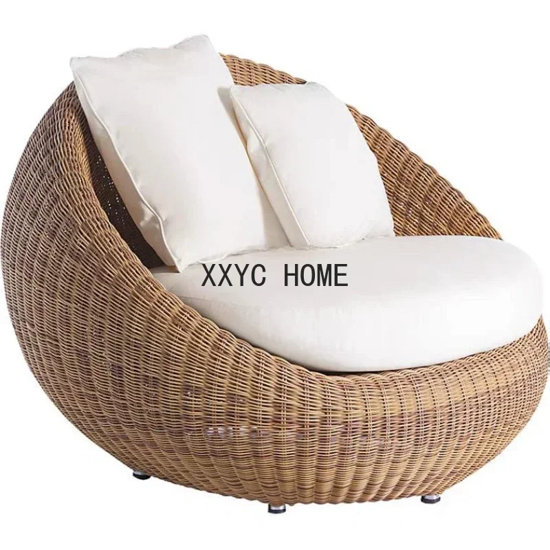 Leisure Rattan Chair Coffee Table Three-Piece Set Sunshine Room Courtyard Garden Small Sofa