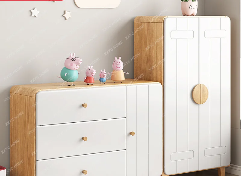 Child Storage Wardrobe Combination Furniture Modern Minimalist Bedroom Storage Rack Children's Fun Pull Locker