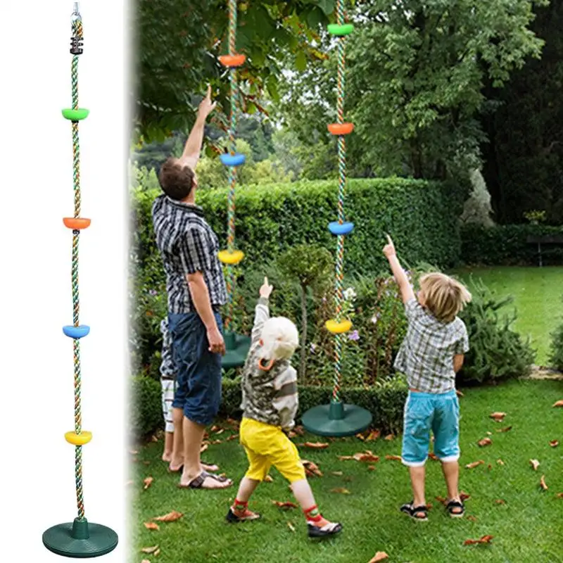 Swing Climbing Rope For Kids Outdoor Climbing Rope With Disc Large Load-bearing Climbing Rope Swings For Trees Heavy Duty Disc