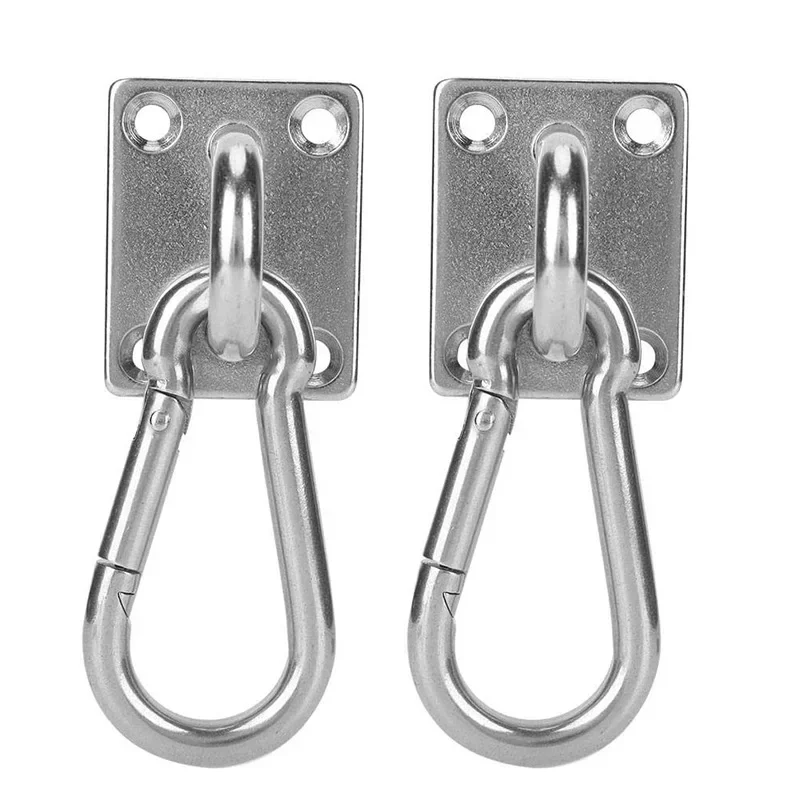 2 Sets Of Suspended Ceiling Wall Mount U-Shaped Hooks Stainless Steel Heavy Duty Multi-Function Hammock Hammock Hook Metal Base