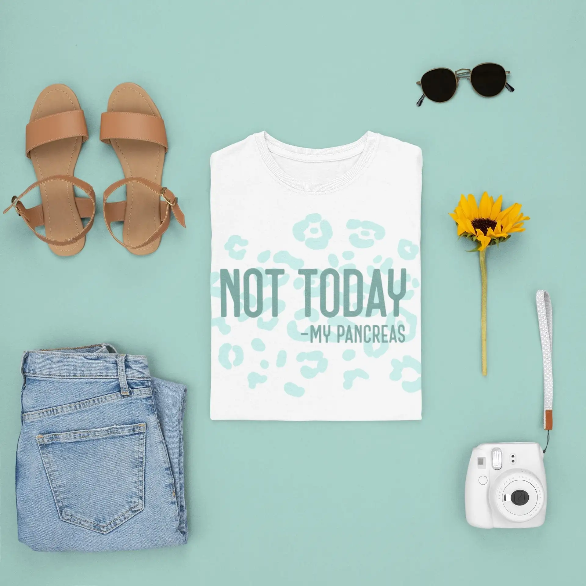 NOT TODAY by PANCREAS Type 1 Diabetes Funny T Shirt Diabetic Awareness T1D Women's Jersey