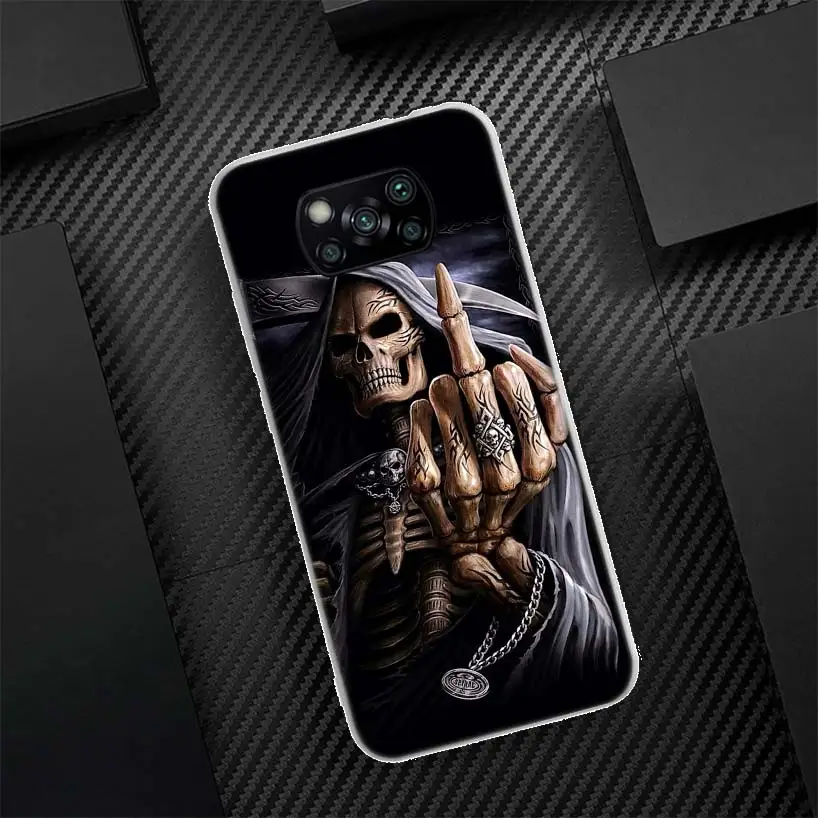 Grim Reaper Skull Skeleton Silicon Call Phone Case For Xiaomi Mi 11T 10T 9T 12X 11 Lite 12 Pro 10 9 8 11i 5X 6X Ultra 5G Coque C