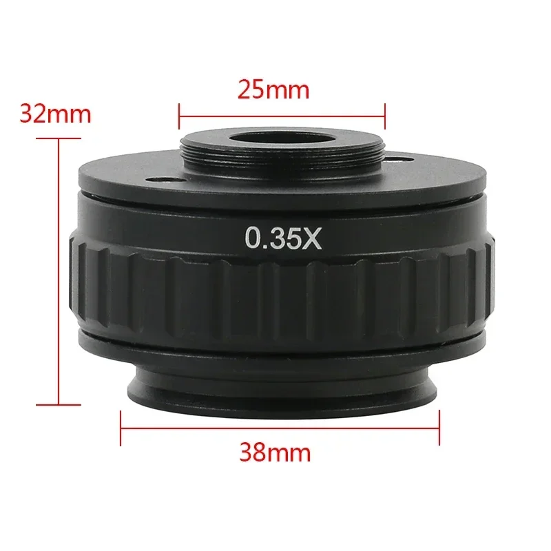 0.35X 0.5X Adapter Lens 1X Tube Adjustable Focus 38mm To C Mount  Trinocular Stereo Microscope Camera Adapter