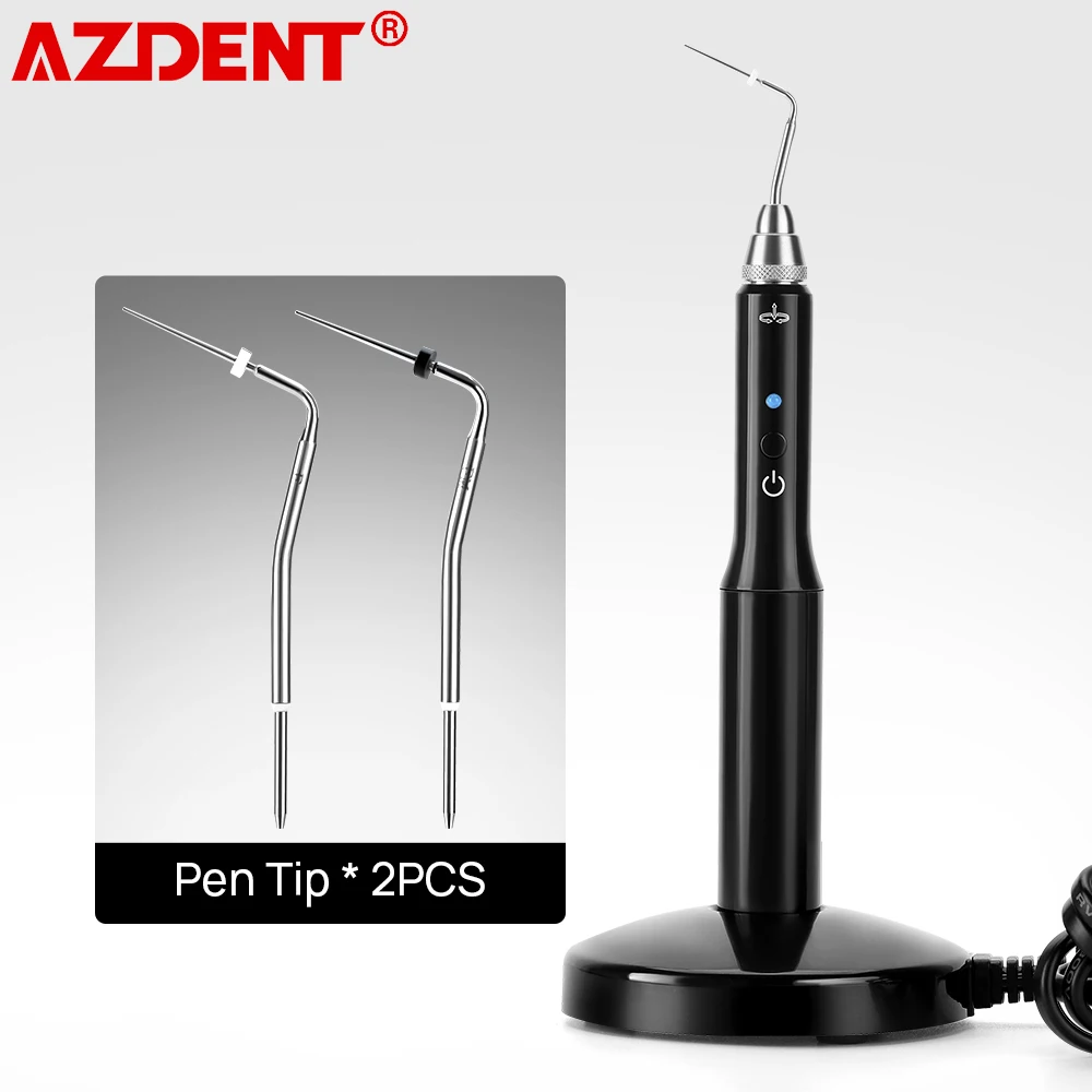 AZDENT Dental Wireless Gutta Percha Cordless Endo Heated Pen with 2 Tips Obturation System Dentistry Endodontic Root Lab Tools