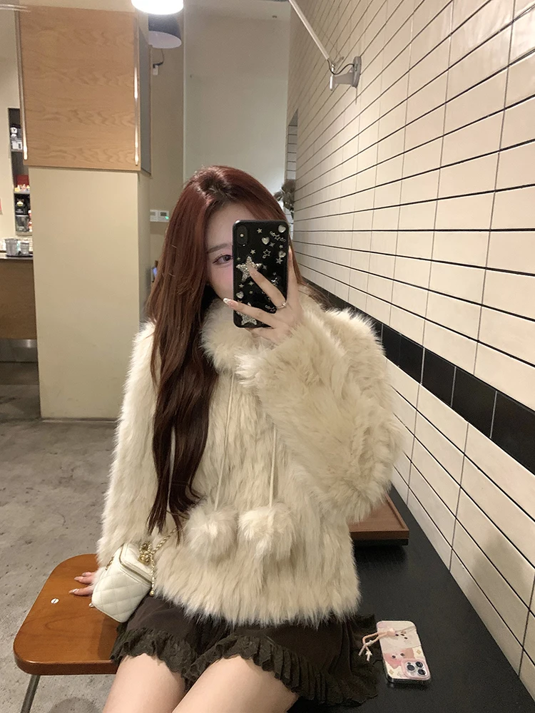 

Eco-Friendly Fur Jacket Women's Short Style Sweet Wind Fashion High-End Sensation Small Fragrance Style Autumn Winter Coat