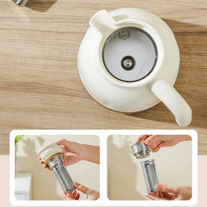 New Large Capacity White Tea Stew Teapot Thermos Pot 316 Stainless Steel Kettle Household Hot Water Pot Vacuum Flask