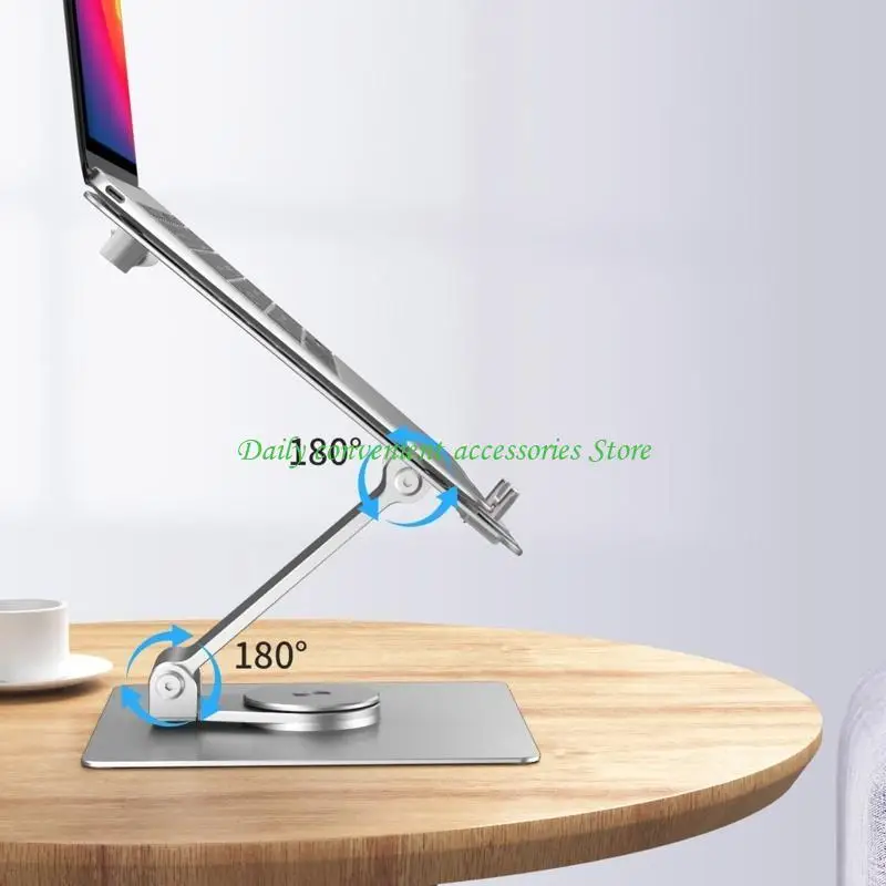 97QB حامل كمبيوتر محمول قابل للتعديل مع 360 قاعدة دوارة مريحة من الألومنيوم حامل الكمبيوتر المحمول قابلة للطي لمدة 10-17 "أجهزة #3