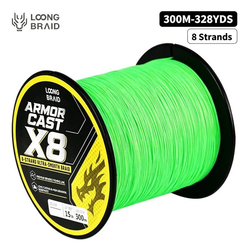 LOONG BRAID 300M Geflochtene Angelschnur X8 PE Multifilament-Schnur Ultra-Dünn Superstark Zugfeste Schnur für Süß- und Salzwasser – Detail 1