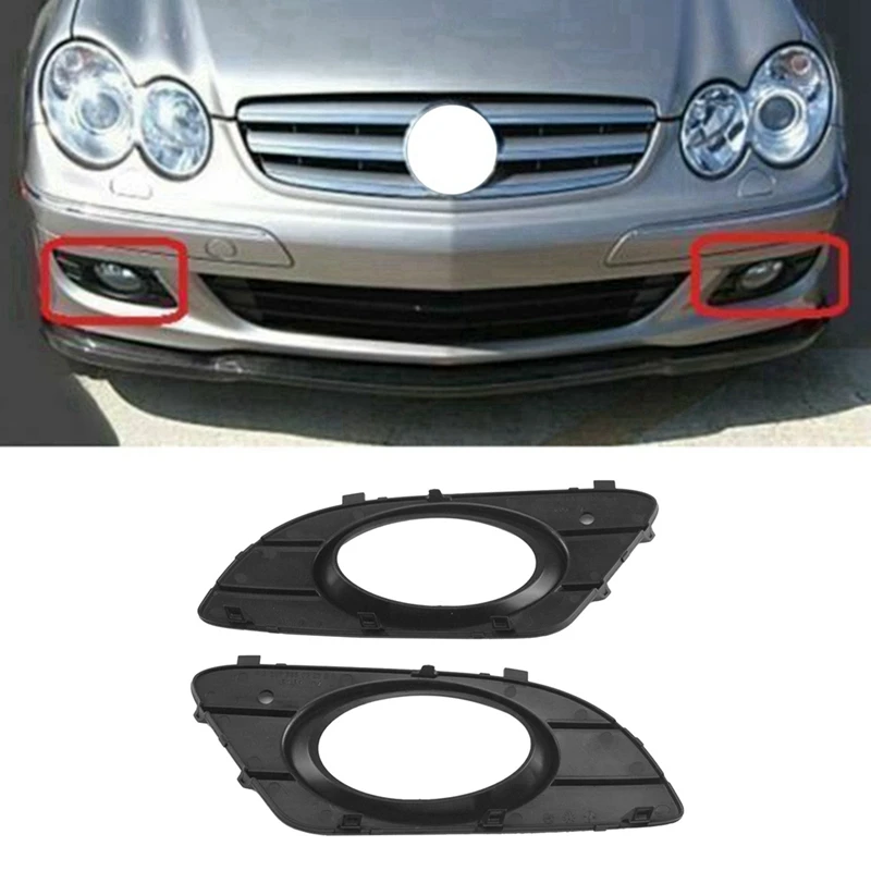 Car Front Bumper Fog Light Bezel Trim Frame For Mercedes-Benz CLK-Class W209 2005-2009 Fog Lamp Cover