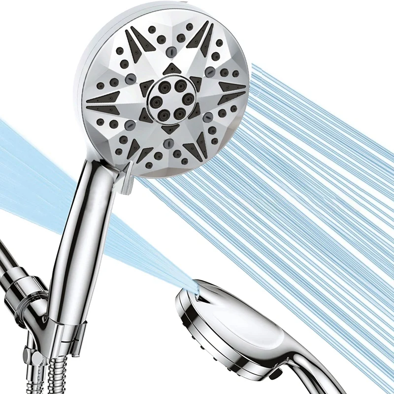 High Pressure Handheld Shower Head With Filter, 8 Spray Settings & 2 Wash Modes, 5 Inch