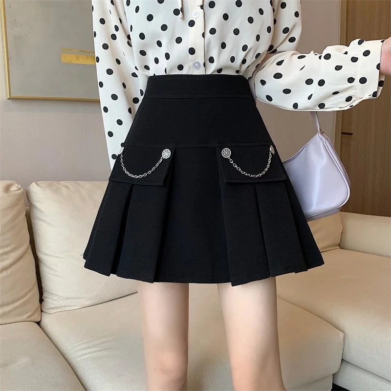 

Pleated Skirt Women's A-line Skirt Thin 2023 High Waist Light Short Ropa Mujer Mini Skirts Clothes for Women