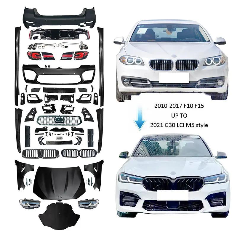 No need to cut! 2010-17y BM 5S series F10 F18 upgrade to 2021-2023y G30 G38 Lci M5 car auto body kit parts bumper without damage