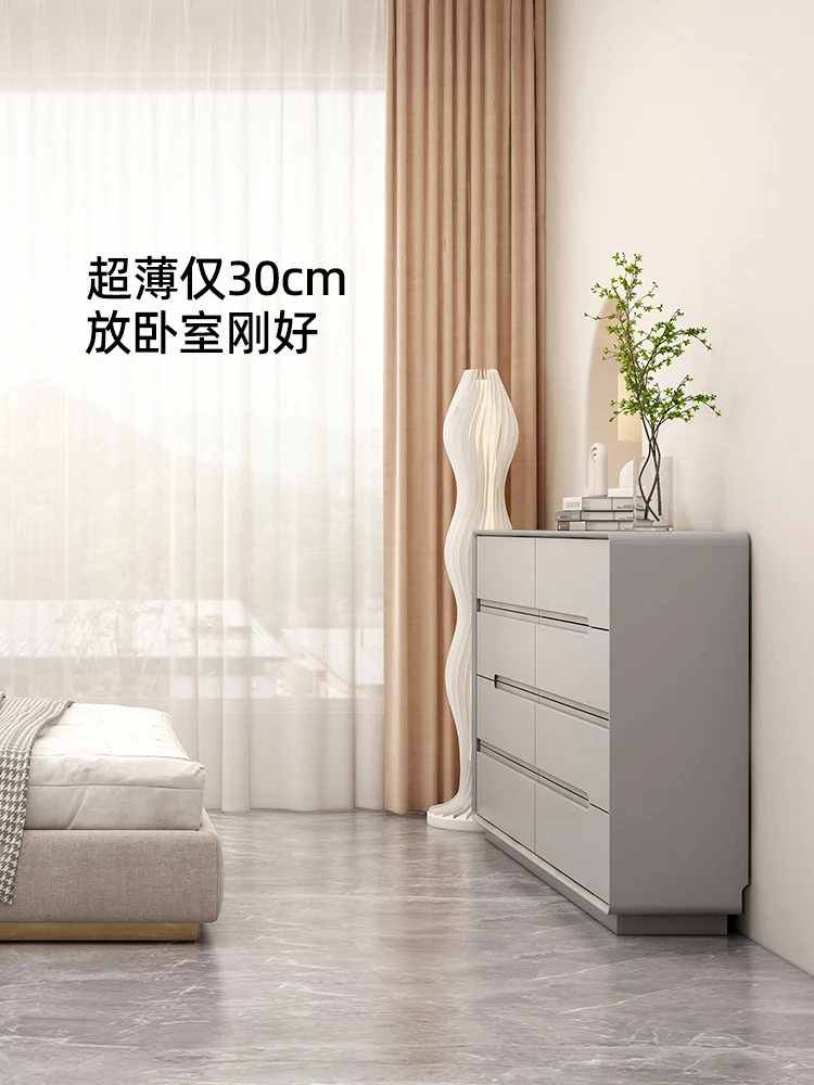 Eight bucket cabinet storage bed with ultra-thin and extremely narrow 30cm storage cabinet against the wall at the end