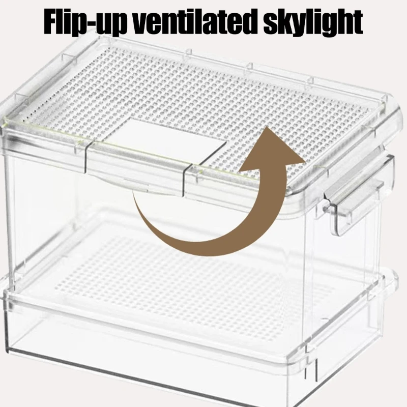 Insect Care Container with Viewing Design, Small Plastic Breeding Case for Routine Monitoring, Short Term Placement and HX6C