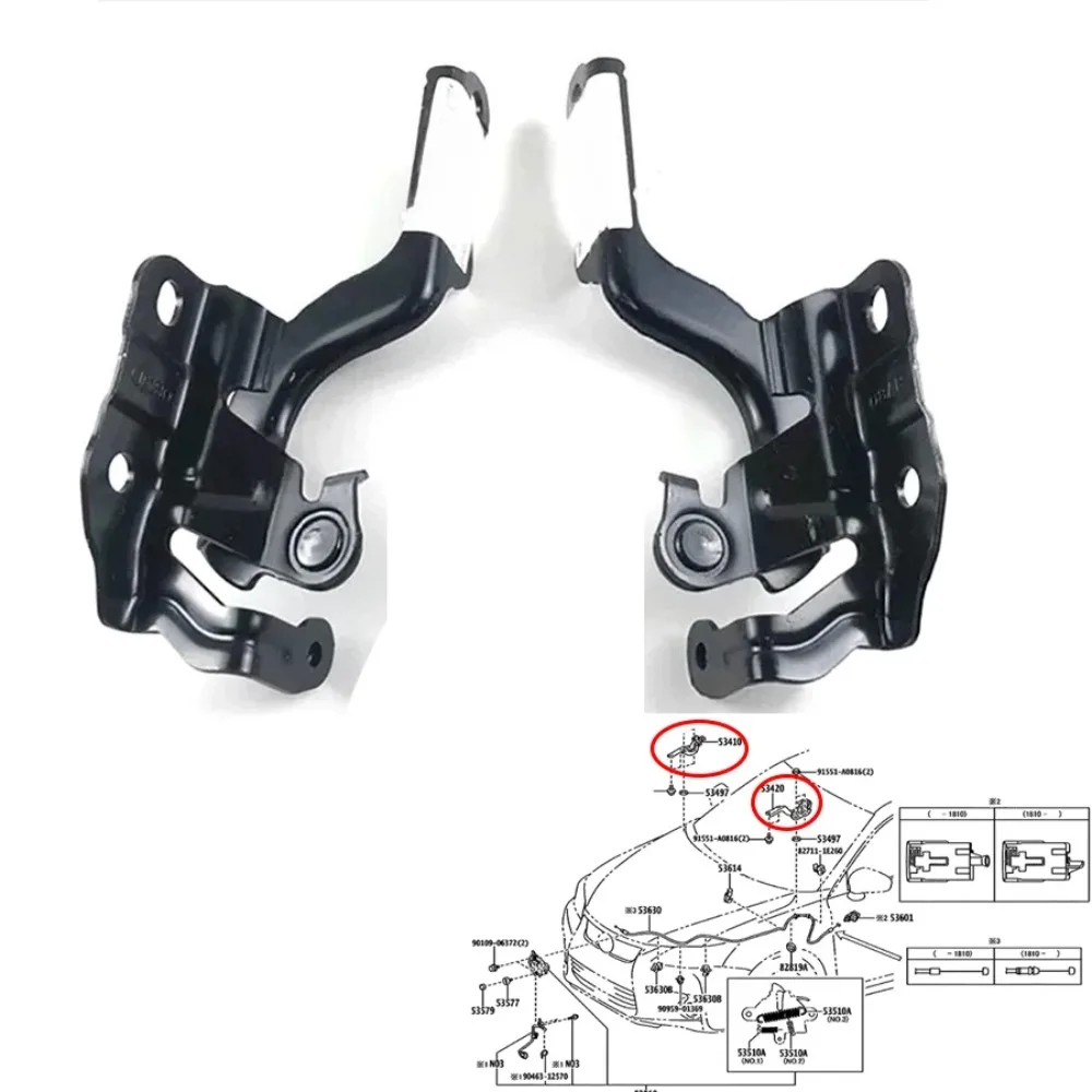 1Pc Front Bonnet Hinge LHD For Lexus CT200H 2011-2021 OEM 5342076030/5341076030 Hood Hinge Assay Accessories