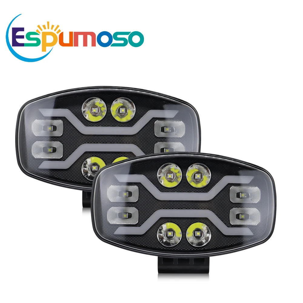 

1pc 10 inch 24V Led Fog/Driving Lights Spotlight Truck Led Spot Light Headlamp Led 4x4 White Amber Trailer Luces Para Camiones