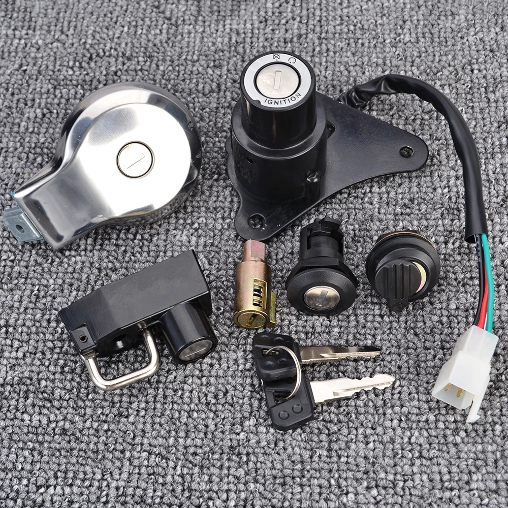 

Gas Fuel Tank Cap Cover Seat Ignition Switch Lock Key Set for Yamaha XV250 VIRAGO 250 1988-2013 XV125 VIRAGO 125 1997-2000
