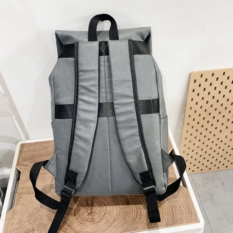 남자 배낭 비즈니스 여행 가방 PU 노트북 가방 야외 하이킹 등산 수하물 가방 대용량 패션 주말 Schoolbag