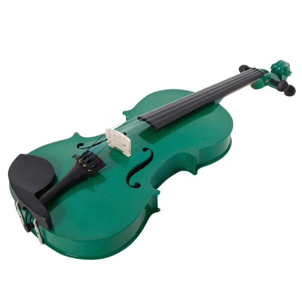 4/4 Acoustic Violin Case with Bow & Rosin - Stylish Green Design for Musicians