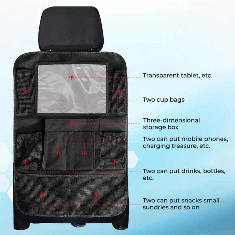 600D Mesh Upgrade Car multifunzionale Seat Storage Car Seat Back Storage Bag Tablet Tablet staffa Car Storage Bag ricambi Auto