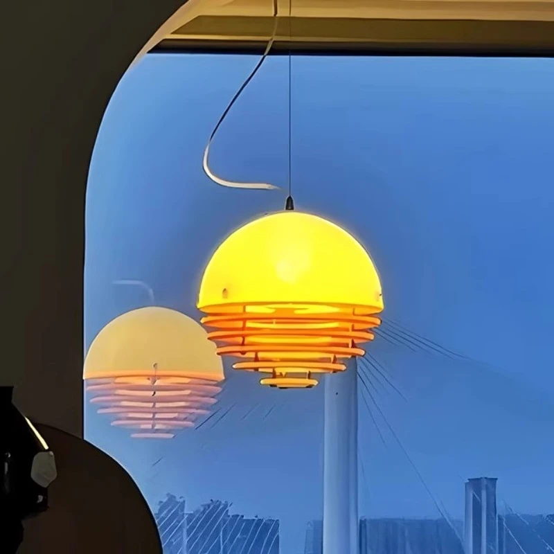 

Middle-aged sunset orange restaurant chandeliers package cafe bar island windowsill niche ambient light