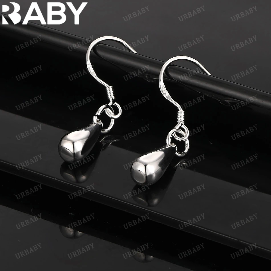 

URBABY 925 Sterling Silver Water Drop Drop Earrings For Women Wedding Jewelry Fashion Trend Party and Daily Wear