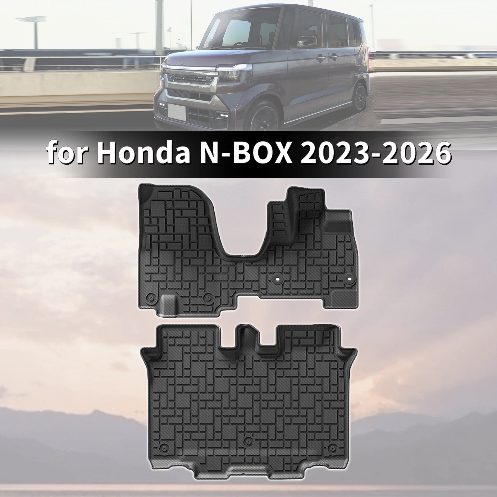for Honda N‑BOX JF5 / JF6 2023-2026 Right Hand Drive TPE Car Floor Mats & Trunk Pad, Wear Resistant Easy Clean Auto Accessories