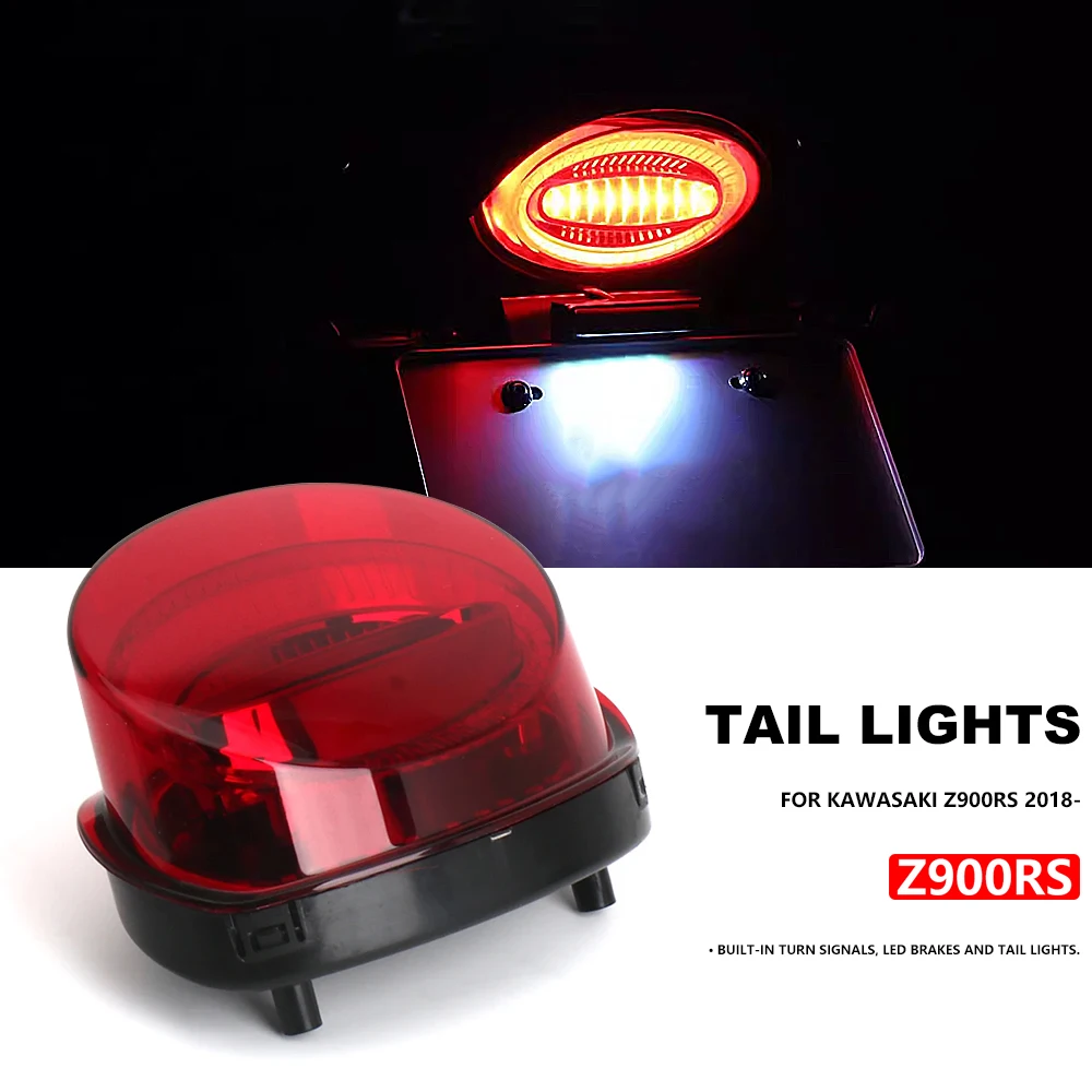 

New Rear Brake Light For Kawasaki Z900RS z900rs Z900 RS 2018-2023 Motorcycle LED Taillight Tail Lamps Integrated Lamp Red