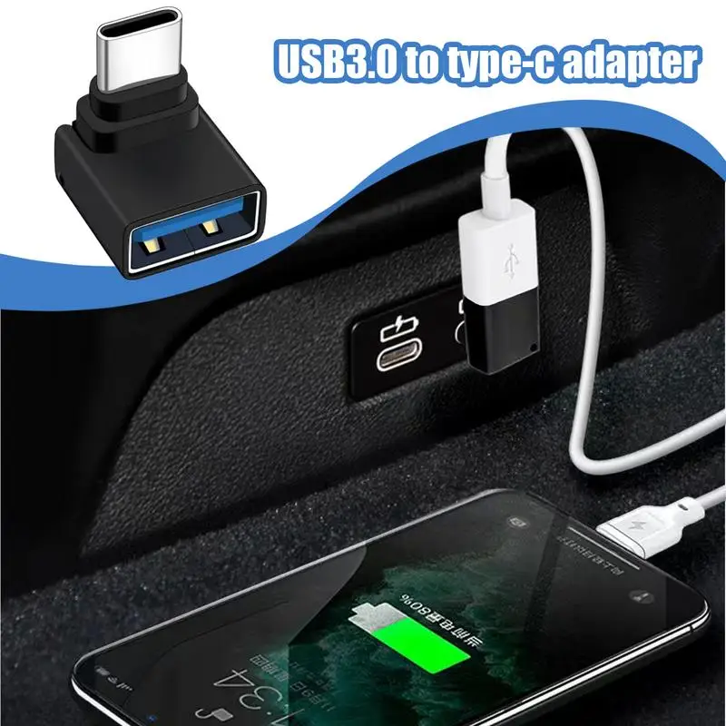 USB Adapter USB 3.0 Connector 90 Degree L Shape High-Speed Data Transfer Type C Female Connector For Notebook And More Devices