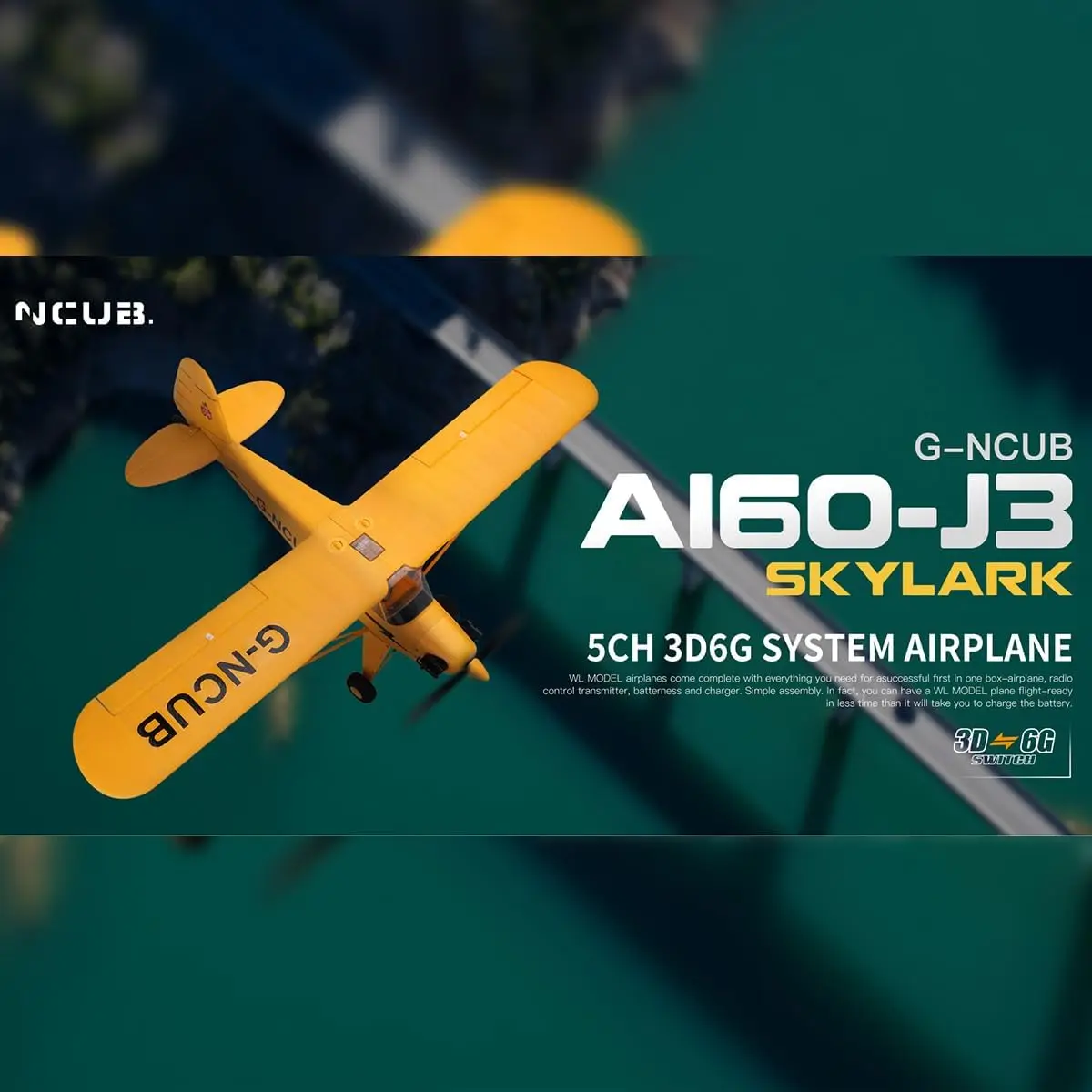 A160-J3 Beech D17S WWII Scale Brushless RC Biplane 2.4G 4CH 3D/6G Gyro Stabilization Fixed Wing Airplane PP Crash Resistant