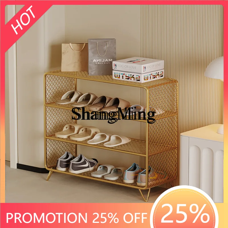 

FG Simple Multi-layer Shoe Rack Home Indoor Storage Shelf Internet Celebrity Iron Art Small Narrow Rack Shoe Cabinet
