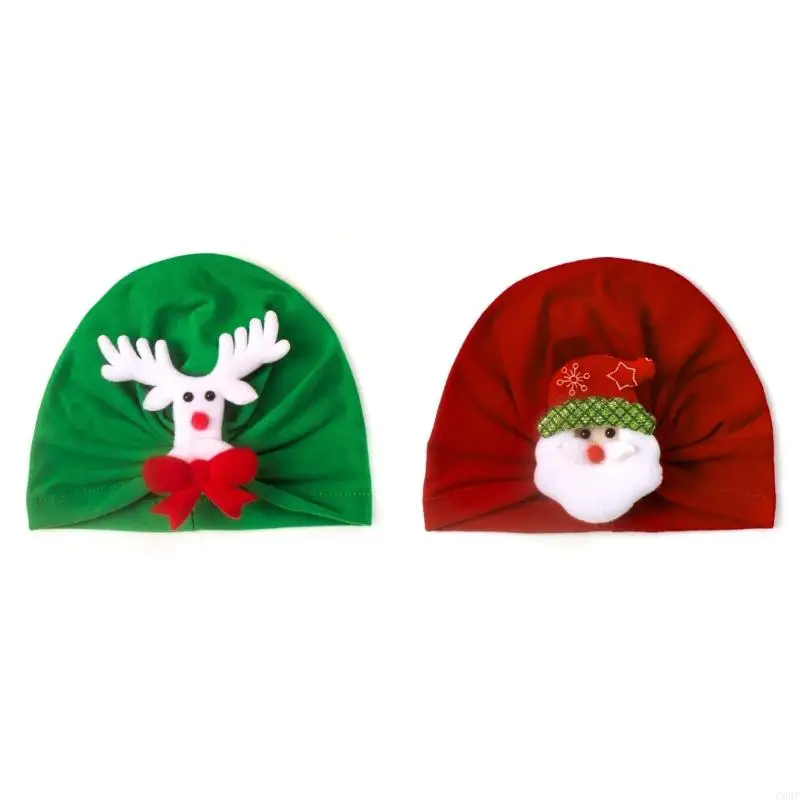 C63C Kids Santa Hat Christmas Hat Cosplay Costume Holiday Party Hat Newborn Headwear