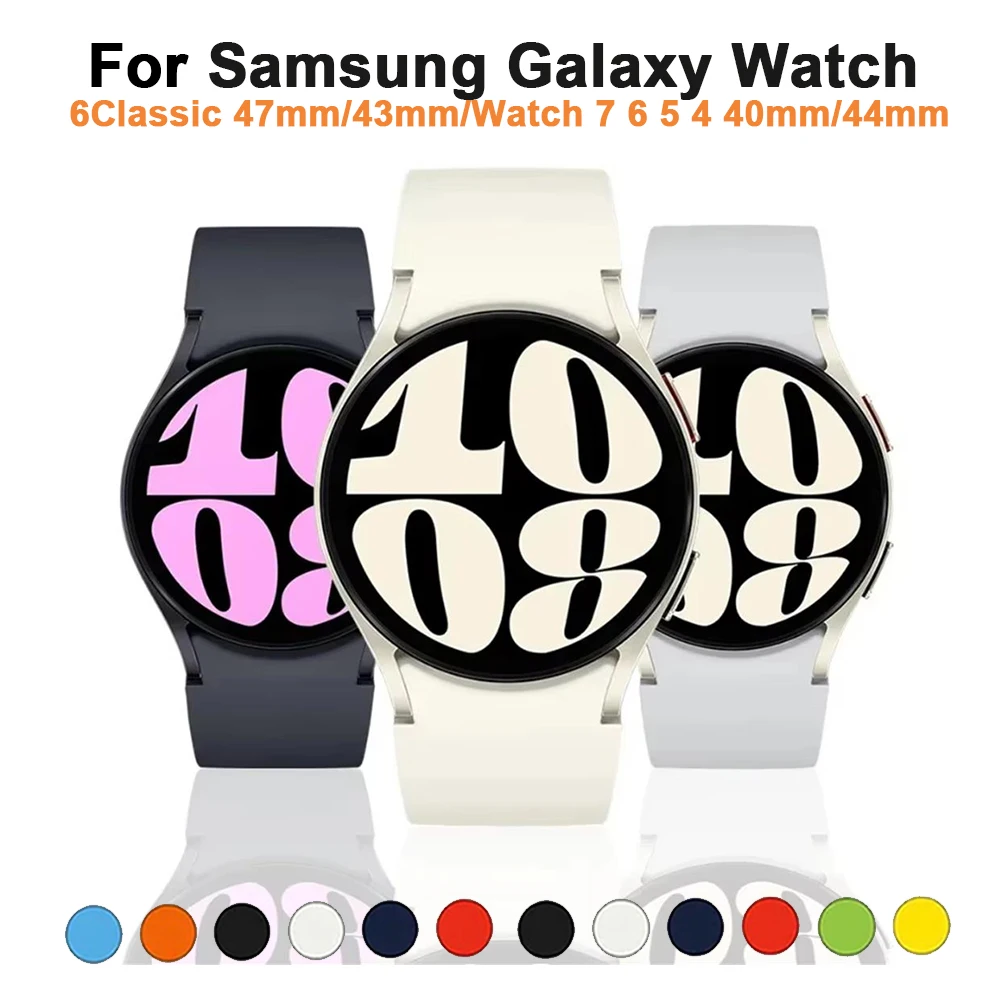 Sports Band For Samsung Galaxy Watch 7 6 5 4 44mm 40mm/5 pro 45mm Silicone 20mm watch Bracelet Galaxy 6 classic 43 47 mm strap