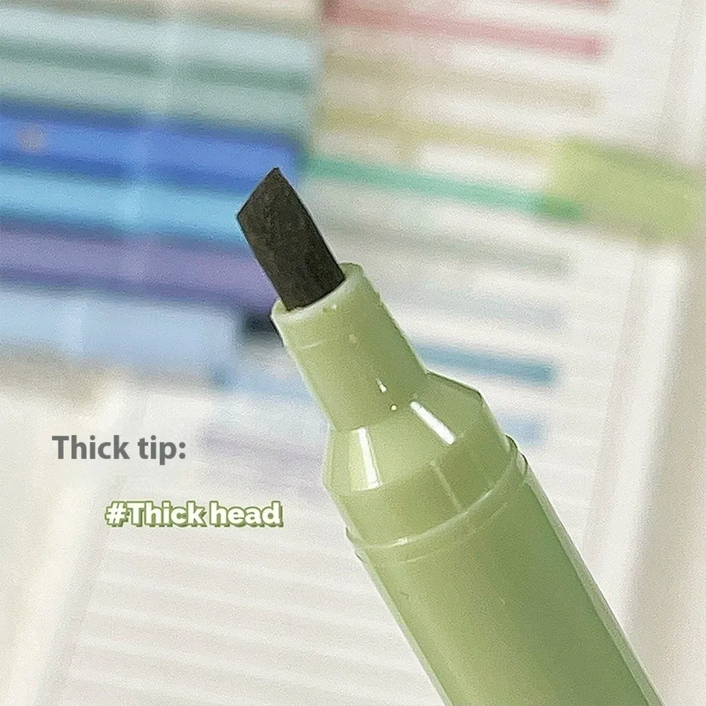 4pcs/set Dual Tip Highlighter Pens Gradient Pastel Chisel & Fine Tip Highlighters Marker Pens School Office Supplies