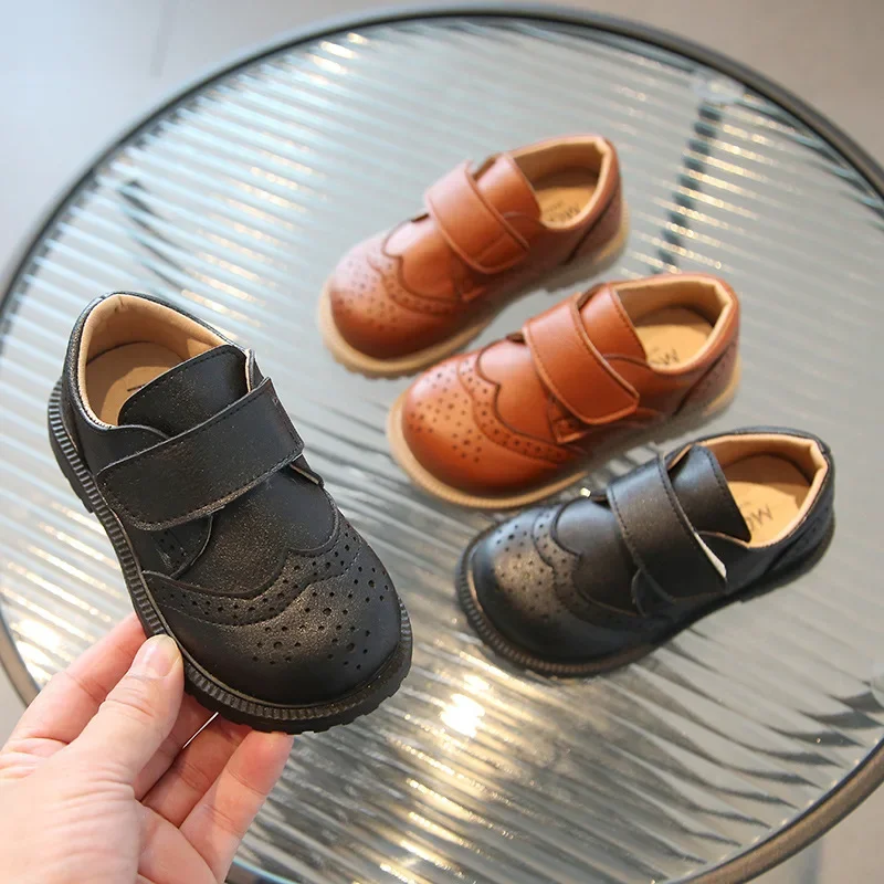 Flats Heels Baby Boy Shoes Soft Leather British Boys Formal Party Shoe Kids  Dress Shoes Office Black Brown Children Shoes F12224 - AliExpress 1501