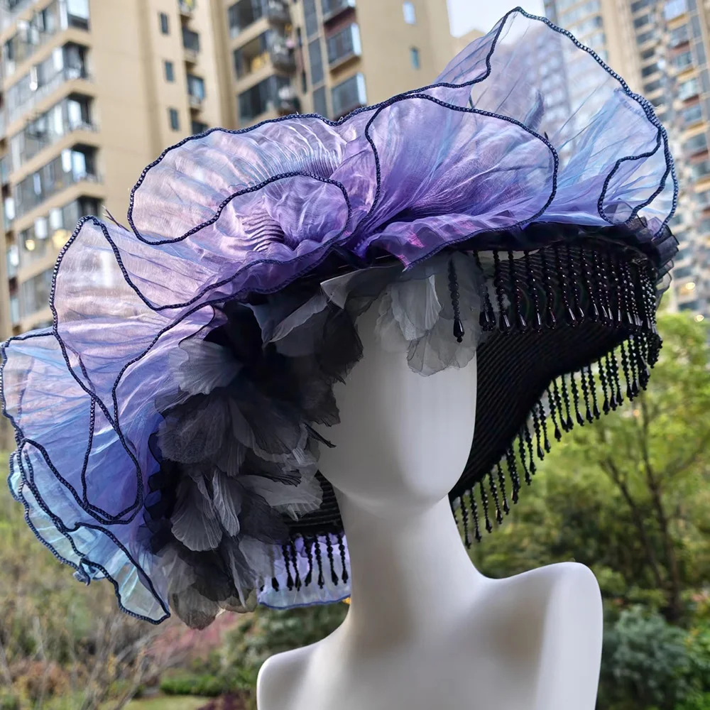 

Steampunk Handmade Lace Vintage Bandage Bow Wizard Hat Adult Gothic Lolita Cosplay Costume Halloween Party Bucket hatYUHIJ129830