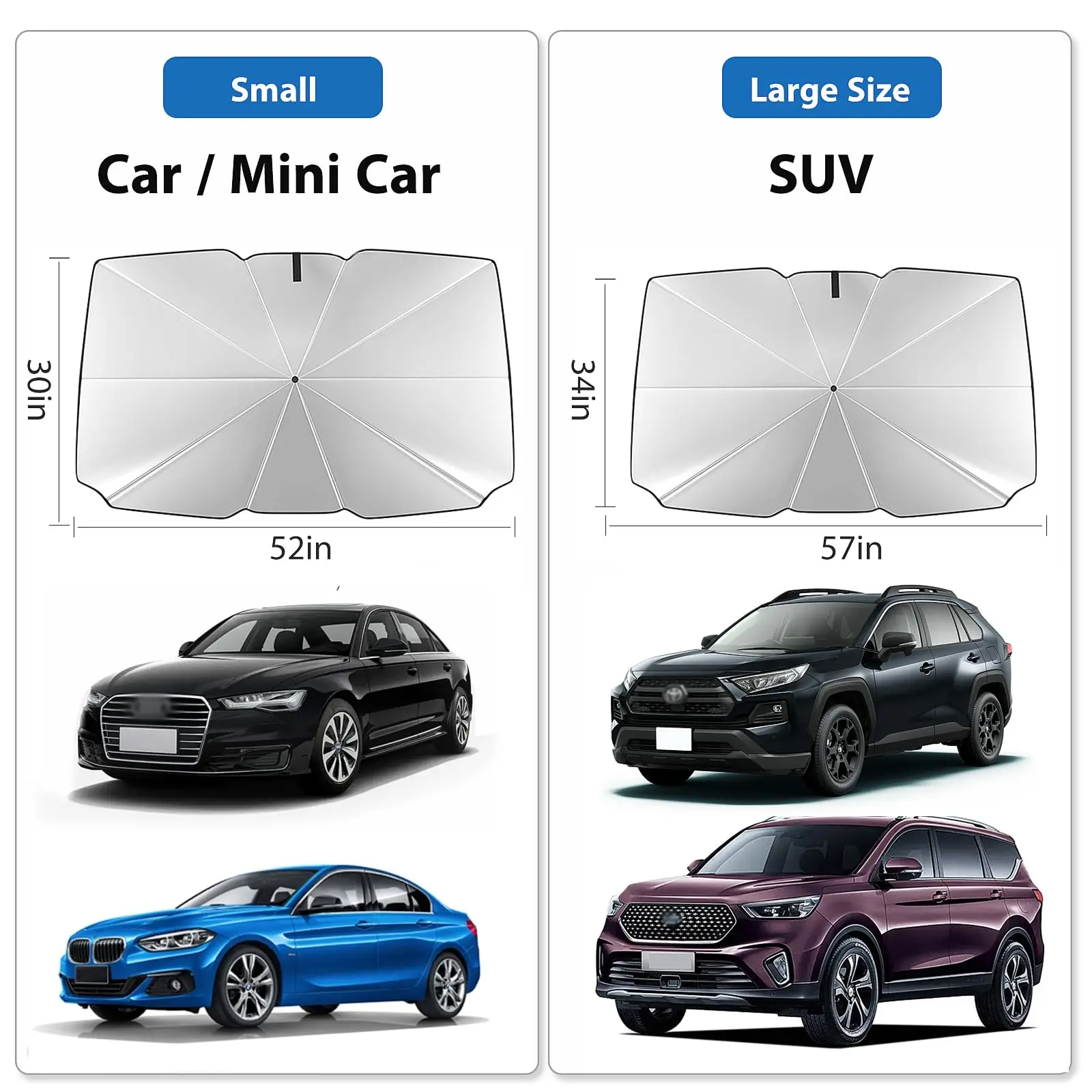 Auto Windscherm Zon Schaduw Paraplu Opvouwbare Zonnescherm Voorruitkap Voor UV Ray Block Warmtebescherming Parasol Voorruit Straling en Warmte
