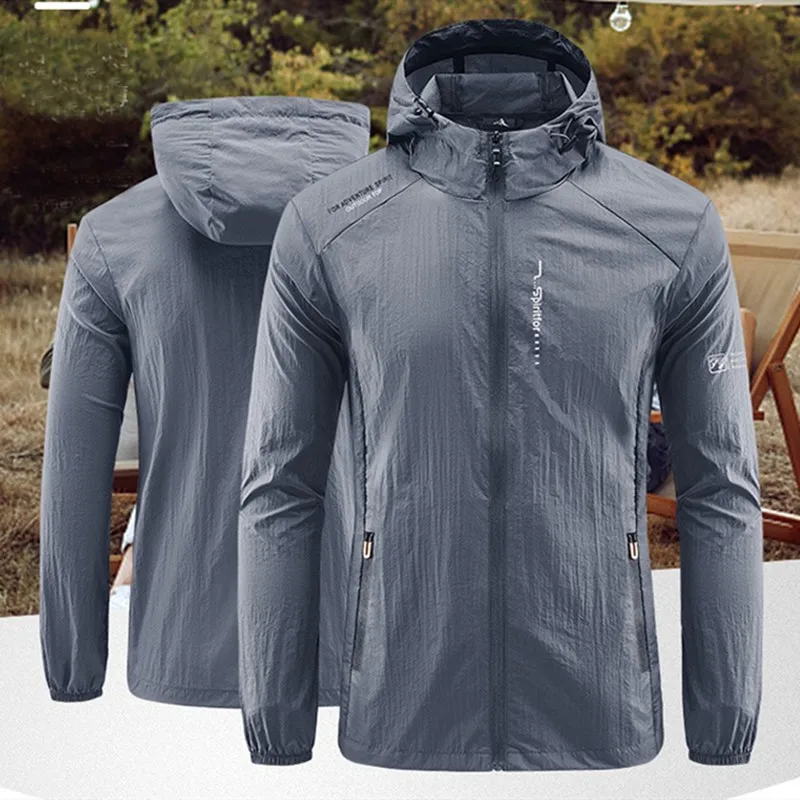 New Outdoor Quick Dry Sun-Protective Jacket Summer Lightweight Men Hiking Fishing Cycling Hooded Sport Outwears Ultra Light Coat