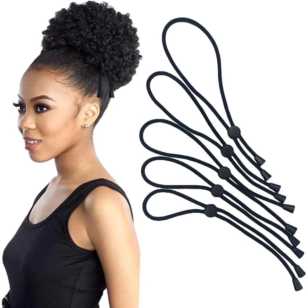 

A01V-5 PCS Hair Scrunchies Adjustable Ponytails Holder Curly Loc Ties Adjustable Styling Headpiece Hairstyle Women