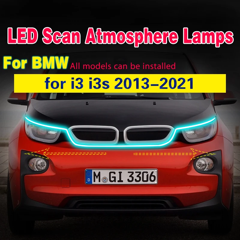 

1Pcs 12V Car DRL LED Scan Starting Daytime Running Light Daylight For BMW I3 I3S 2013-2021 Waterproof Flexible led Light Strip