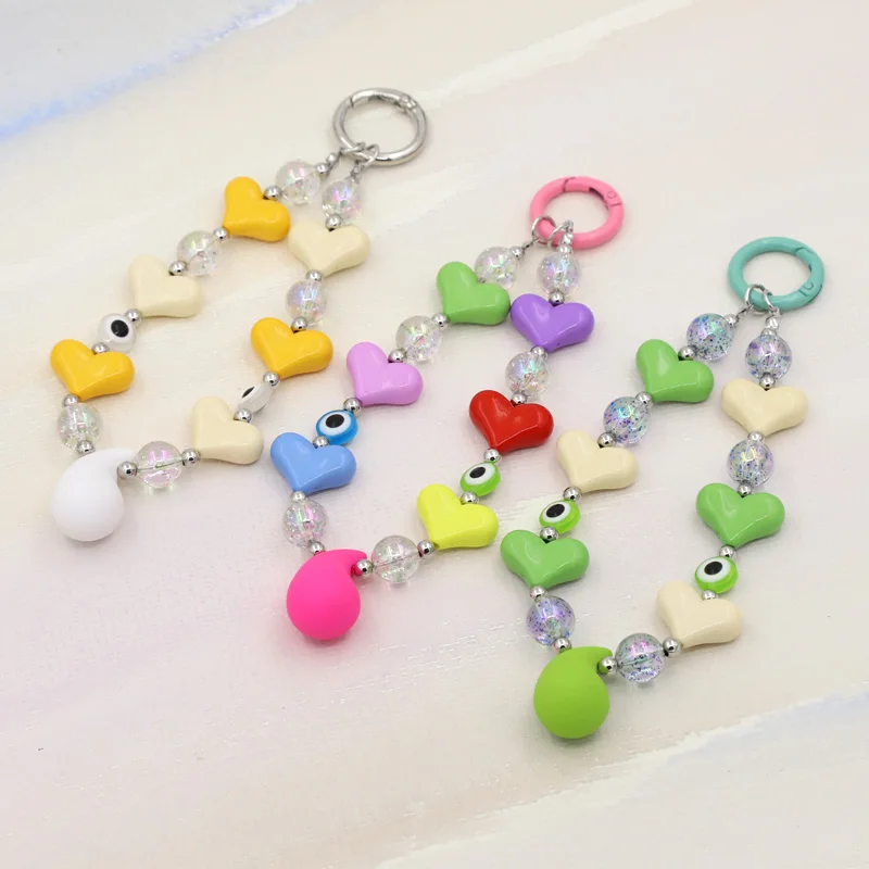 Fashion Women's Jewelry Keychain 2024 Love Heart Pendant Keychain Female Girls Bag Decoration Hanging Accessories Car Keyring