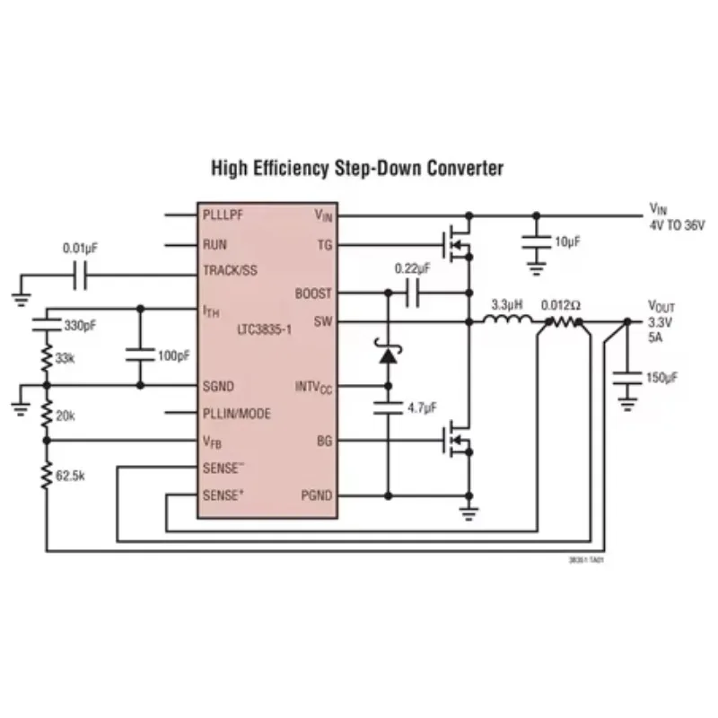 LTC3835 LTC3835EGN-1 LTC3835IGN-1 - Low IQ Synchronous Step-Down Controller